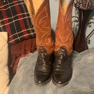 Two-Tone Leather Cowboy Boots